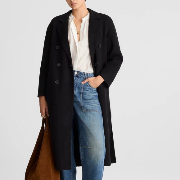 Madewell Jackets & Blazers - NWT Madewell Women's Black Double-Faced Wool Brushed Long Coat - Med